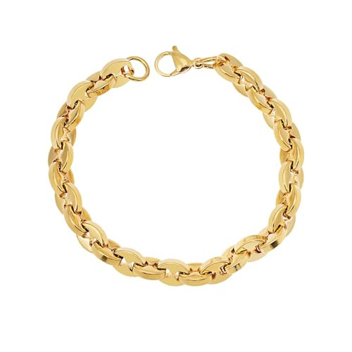 Sylph Gold Link Chain Bracelet For Women 14K Gold Plated Paperclip Chain Bracelet Charm Bracelets Dainty Bracelets Jewelry Gift | Amazon (US)