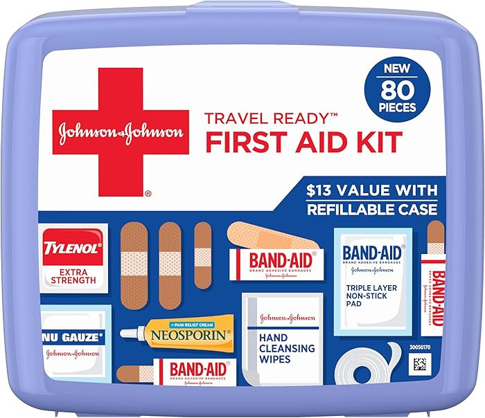 BAND-AID Brand Travel Ready Portable Emergency First Aid Kit, Minor Wound Care, Perfect for Home,... | Amazon (US)