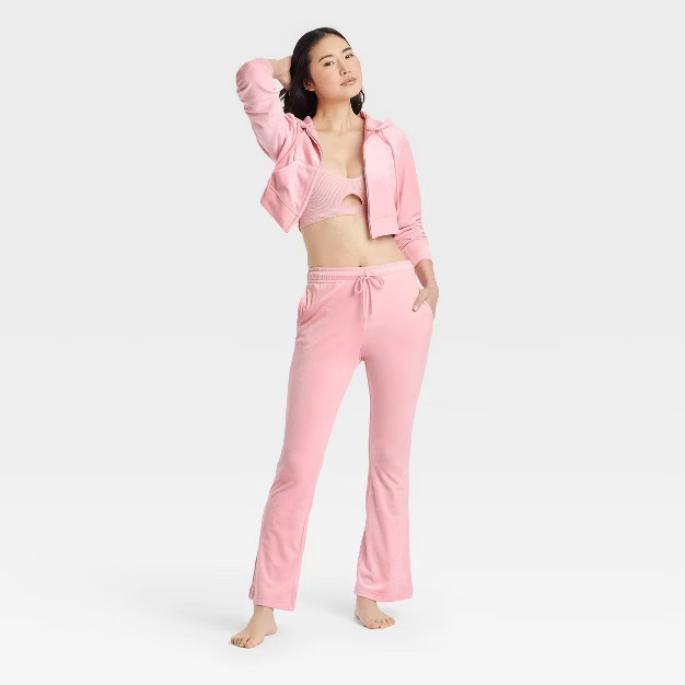 Women's Velour Flare Lounge Pants - Colsie™ | Target