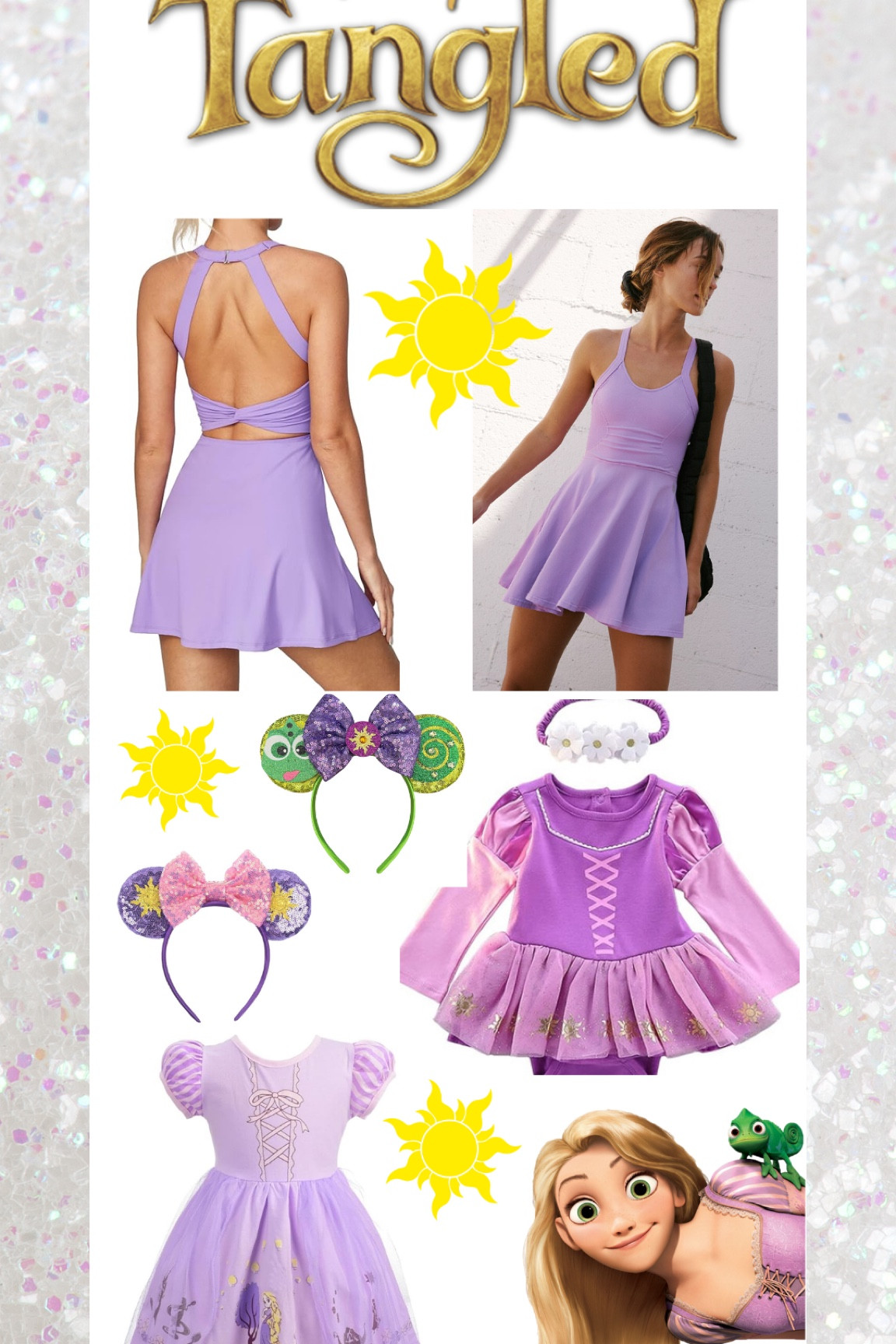Disney princess mommy and me theme park outfit ideas for Rapunzel 💜 tennis dress and activewear for the mamas and dresses for the little princesses 👑 

#LTKKids #LTKActive #LTKFamily