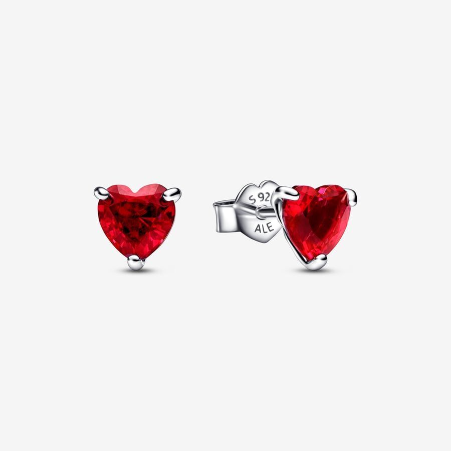 Red Heart Stud Earrings | Pandora (US)