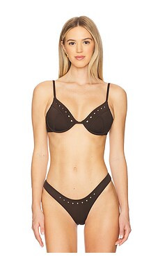 GIGI C Alice Bra Bikini Top in Chocolate from Revolve.com | Revolve Clothing (Global)