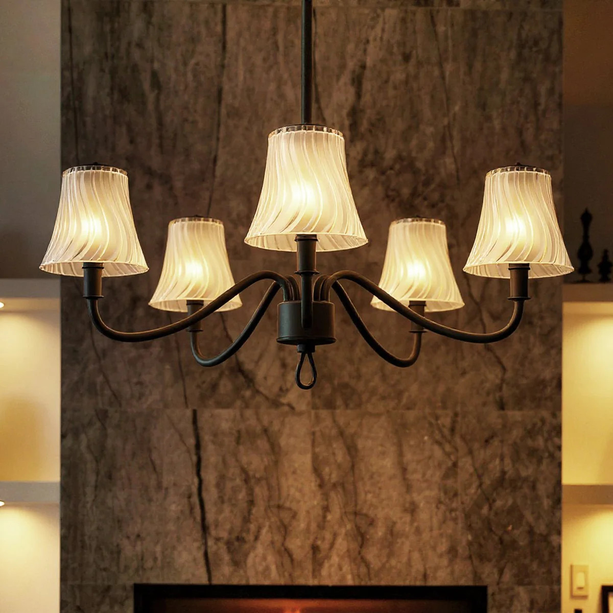 UQL6235 Traditional Indoor Chandelier, 11.50''H x 29.50''W x 29.50''Dep, Matte Black Finish, Park... | Urban Ambiance, Inc.