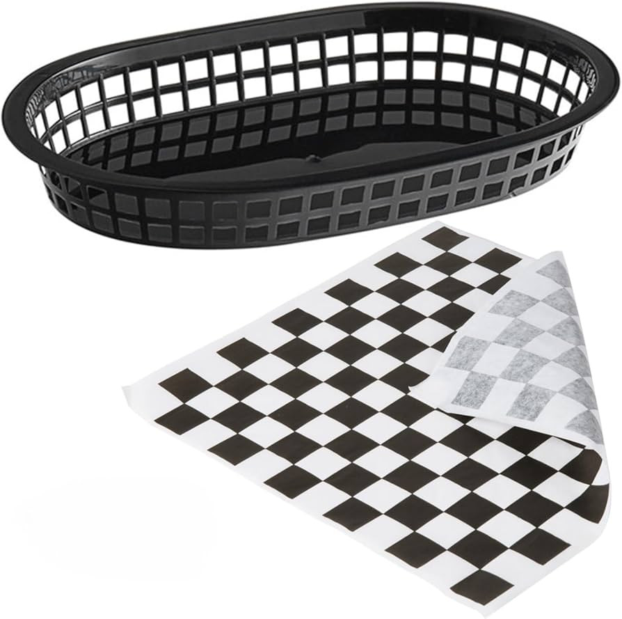 Haven Homestead Plastic food baskets with paper liners - 12 Fast Food Baskets with 120 Deli Paper... | Amazon (US)