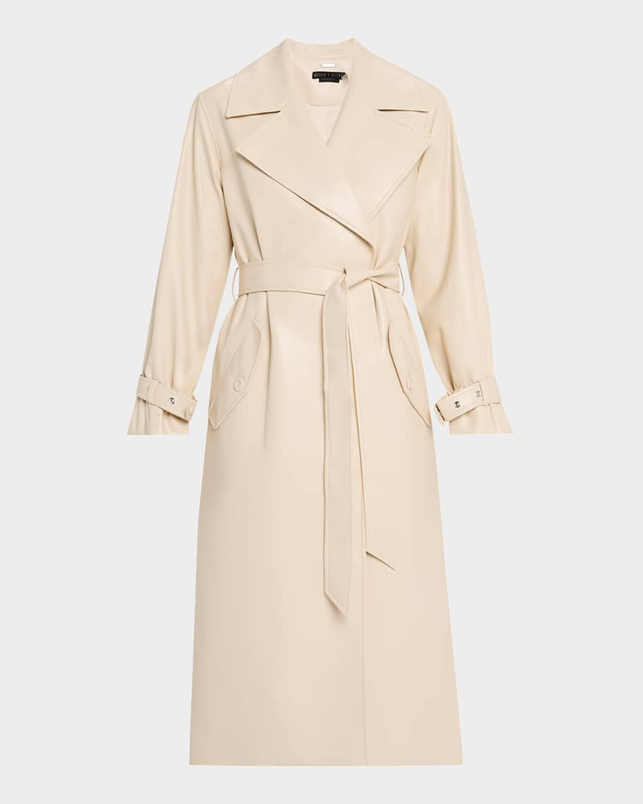 Alice + Olivia Sullivan Vegan Leather Relaxed Maxi Trench Coat | Neiman Marcus