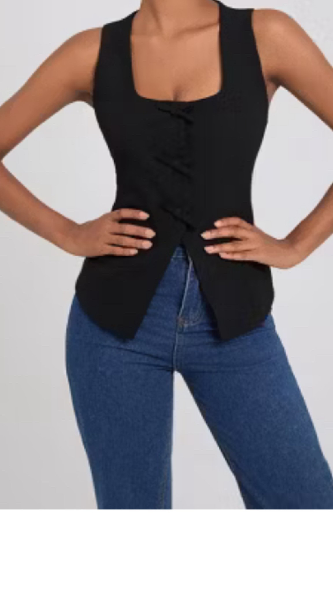 Square neck bow sleeveless vest 

#LTKStyleTip #LTKWorkwear #LTKFestival