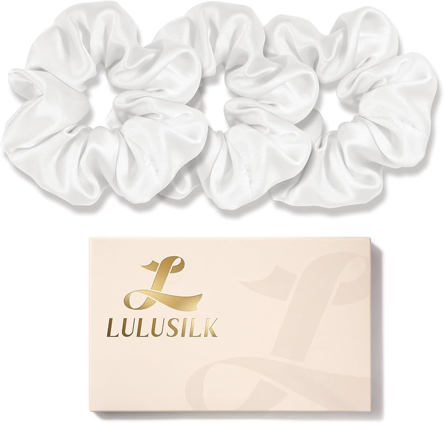 LULUSILK Silk Scrunchies for Hair Sleep, 100% Real Mulberry Silk, No Damage Hair Ties for Women a... | Amazon (US)