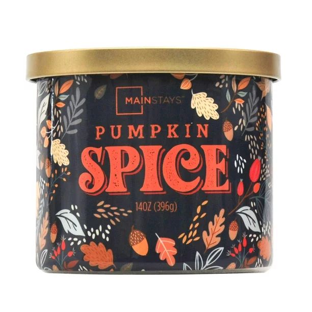 Mainstays Pumpkin Spice Scented Fall 3-Wick Candle, 14-Ounce | Walmart (US)