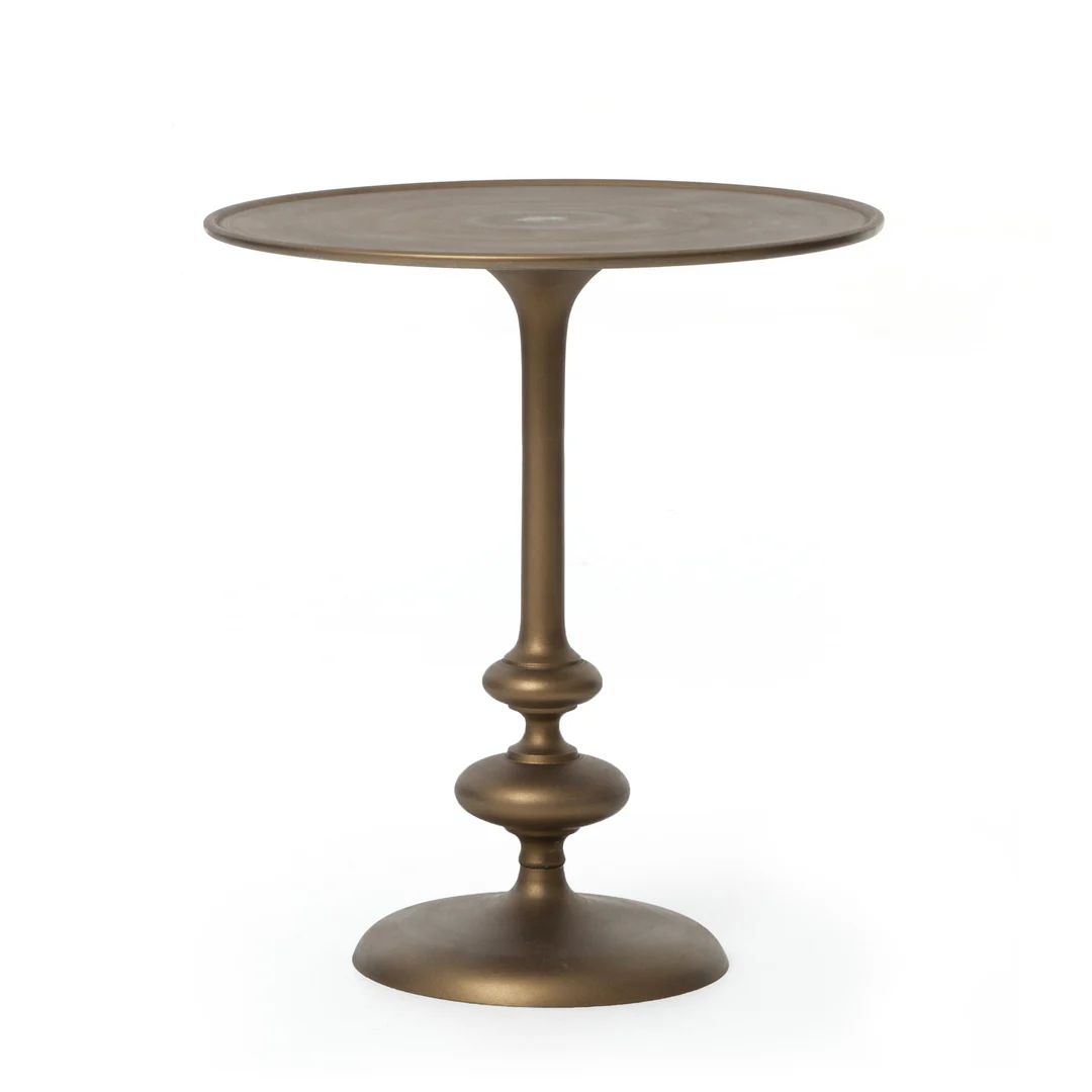 Maisy Matchstick Pedestal Table - Aluminium Matte Brass | Alchemy Fine Home