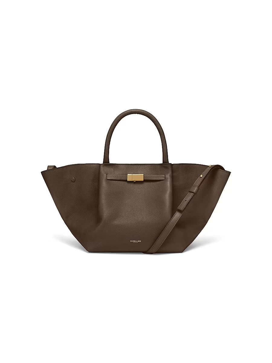 Women's Midi New York Leather Tote Bag - Mocha Grain | Saks Fifth Avenue