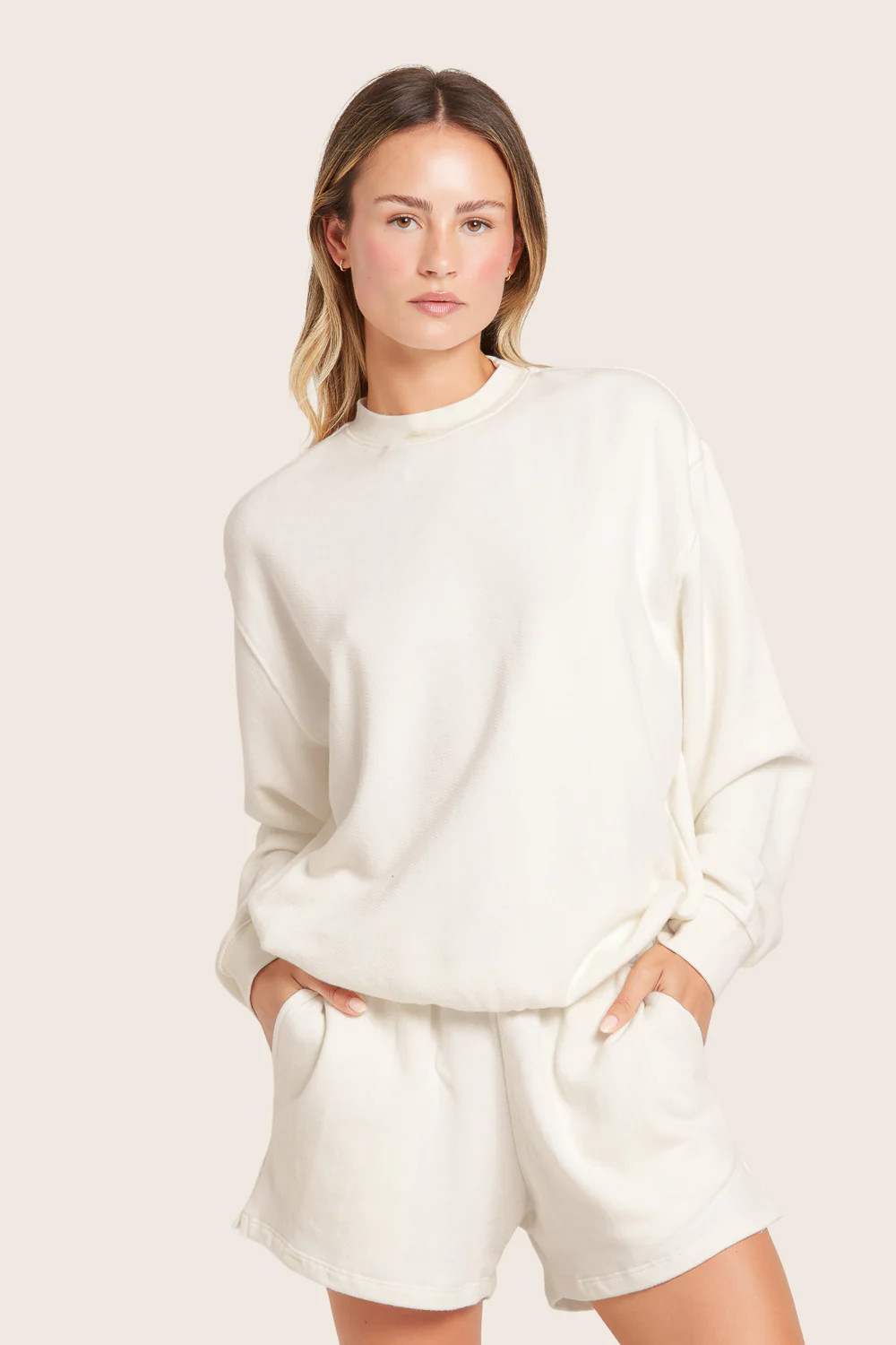 LIGHTWEIGHT SWEATS CLASSIC CREWNECK - BLANC | SET Active