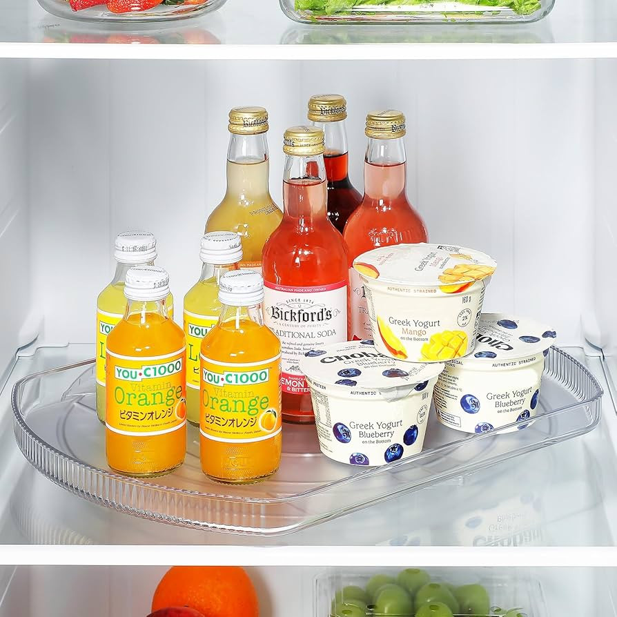 LAMU Lazy Susan Organizer for Refrigerator 15.4''x11'' Turntable Organizer for Fridge, Cabinet, P... | Amazon (US)