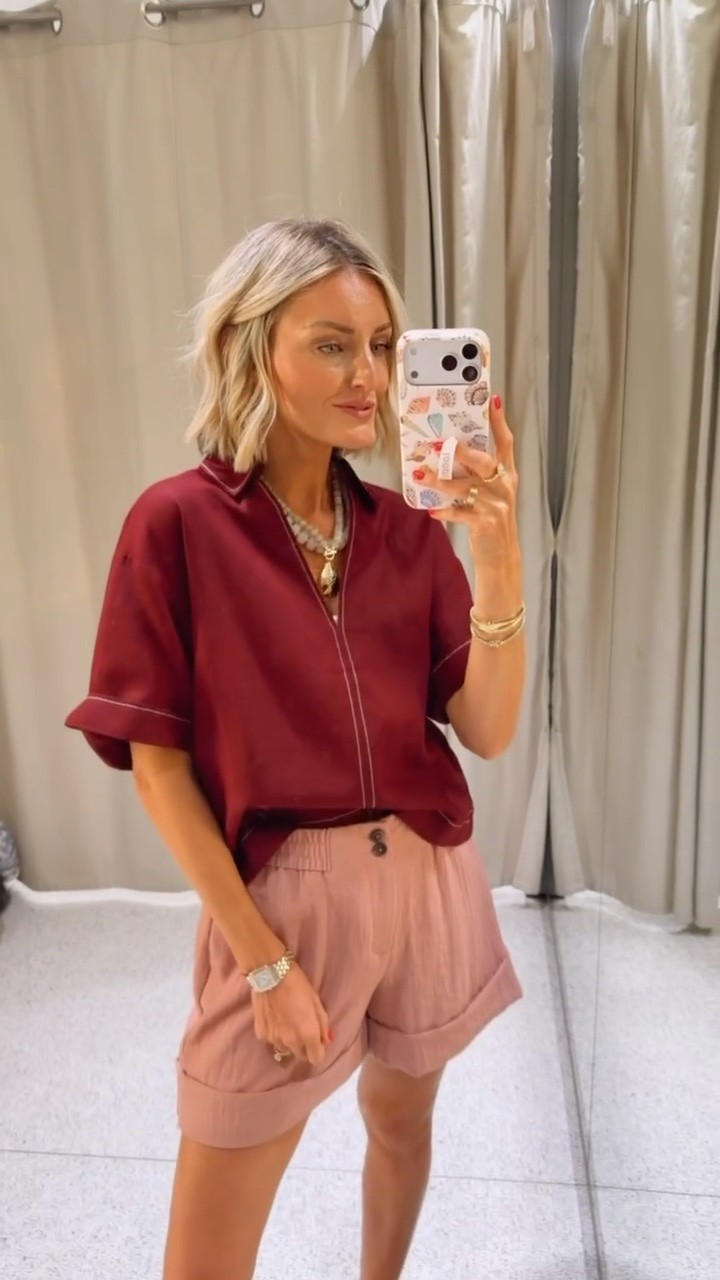 This color block look with burgundy and dusty pink is so feminine and fun! A great way to expand your wardrobe’s pairing options! This top would also be so good for fall. Wearing XS top and bottom

Loverly grey, Zara fashion finds, women’s summer style, burgundy denim top, transitional outfit pieces, affordable fashion women

#LTKSeasonal