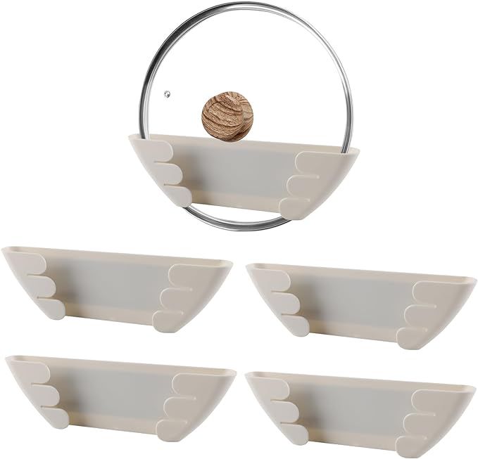 COOK WITH COLOR Universal Pot Lid Organizer for Cabinet - 5 Pack Pan Lids Organizers Inside Cabin... | Amazon (US)