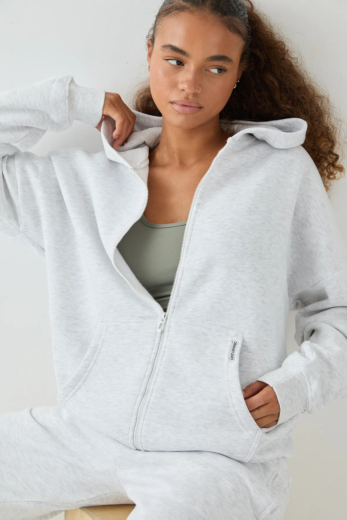 DSGN Studio Oversized Zip Through Hoodie | Boohoo.com (UK & IE)