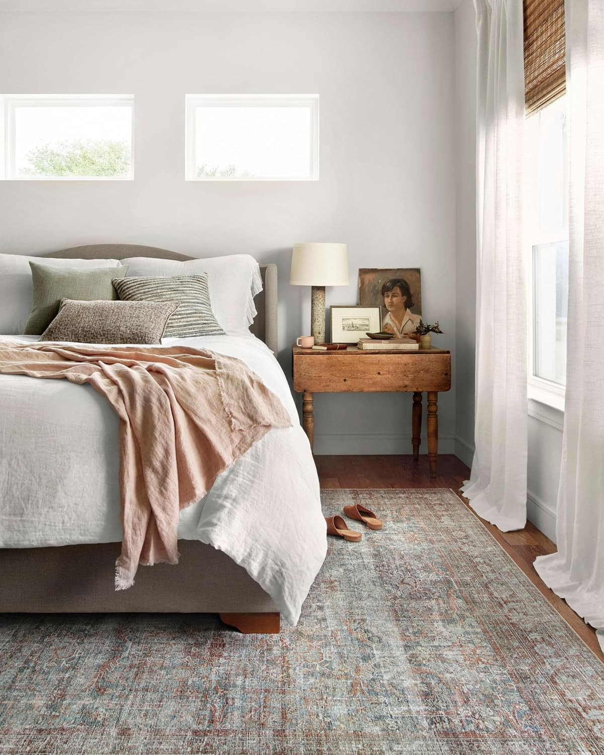 Loloi Chris Loves Julia Jules Collection JUL-05 Lagoon/Brick 7'-6'' x 9'-6'', .13" Pile Height, Area Rug | Amazon (US)