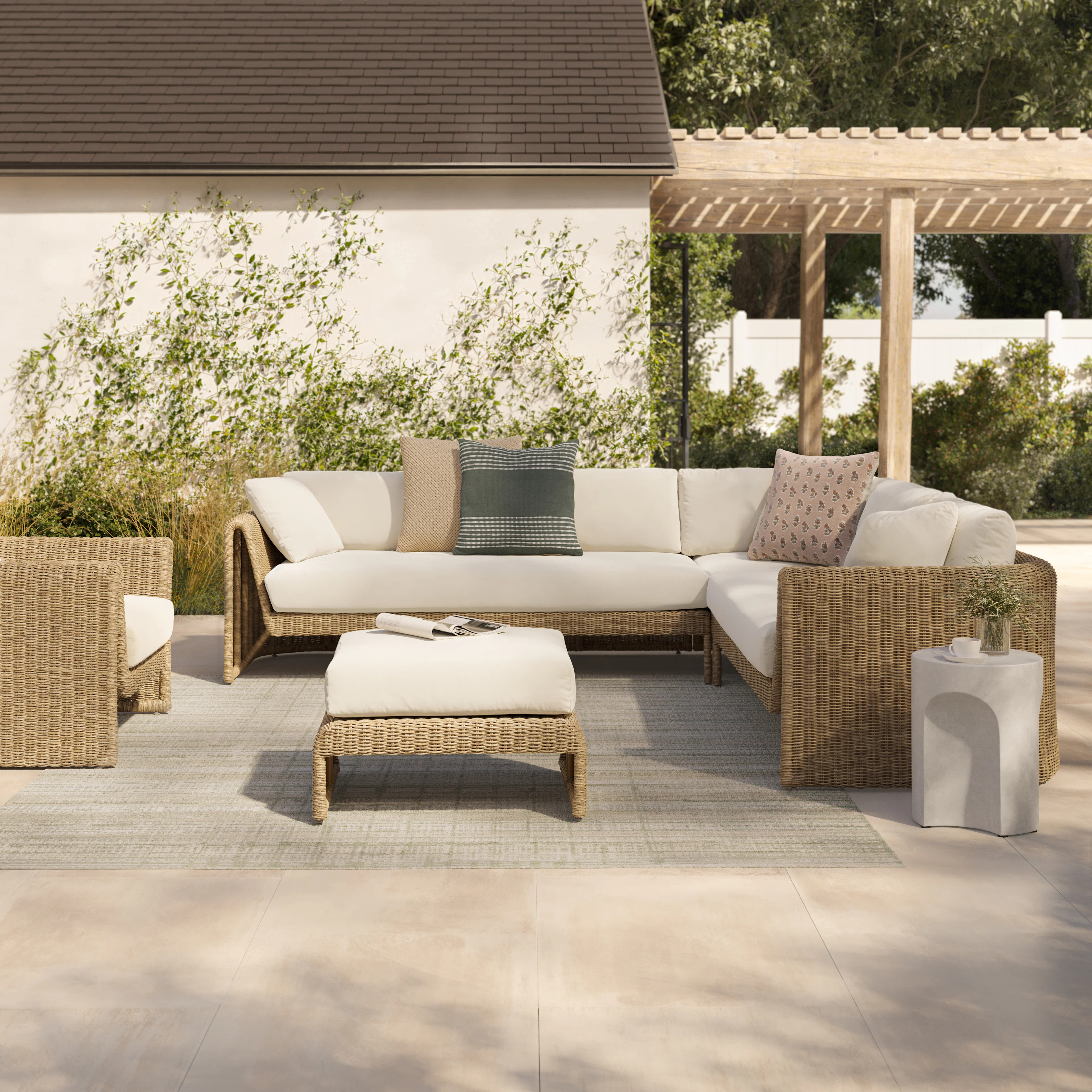 Noah Outdoor Cement Side Table - White | Article