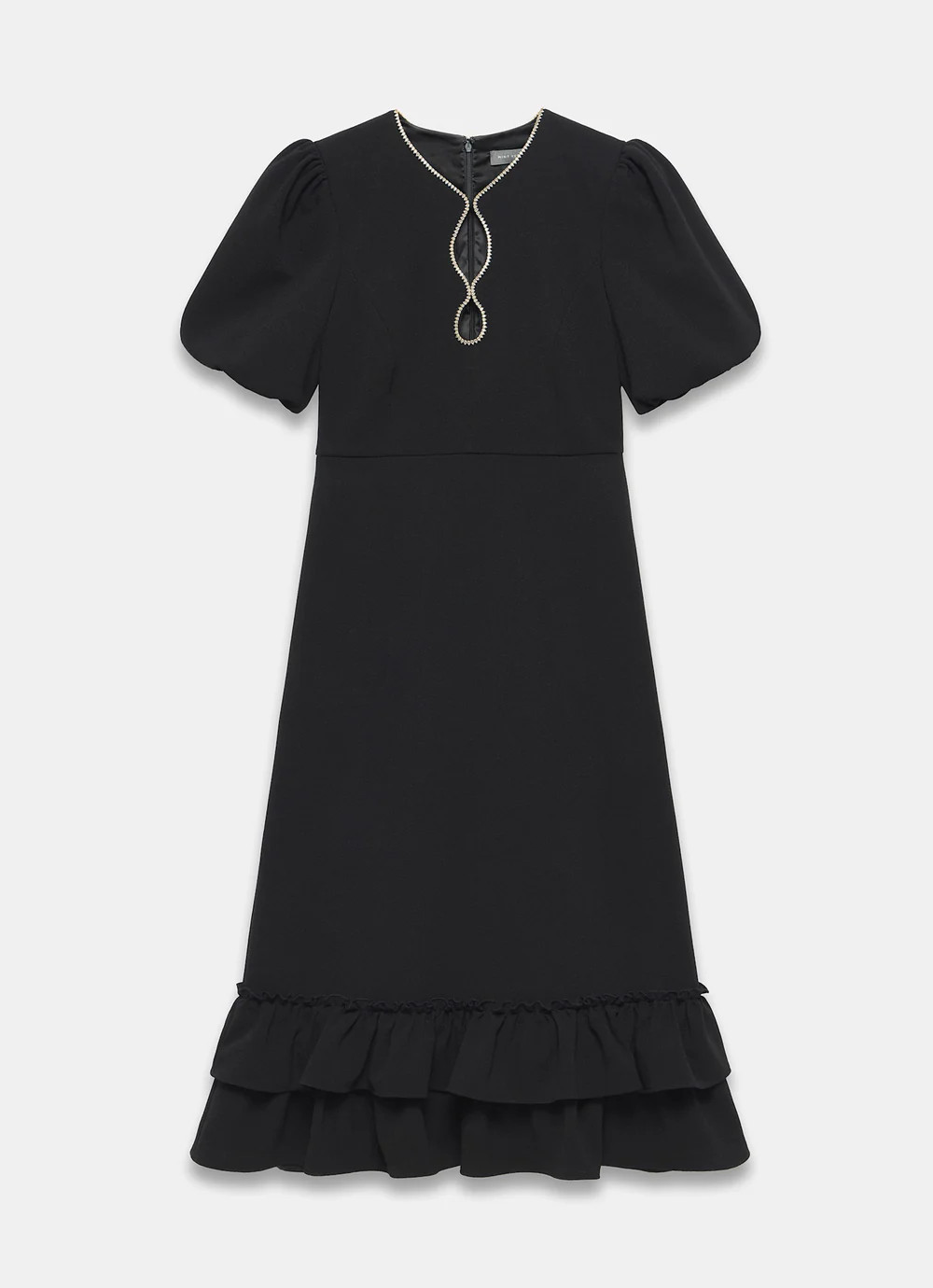 Black Diamante Trim Midi Dress | Mint Velvet