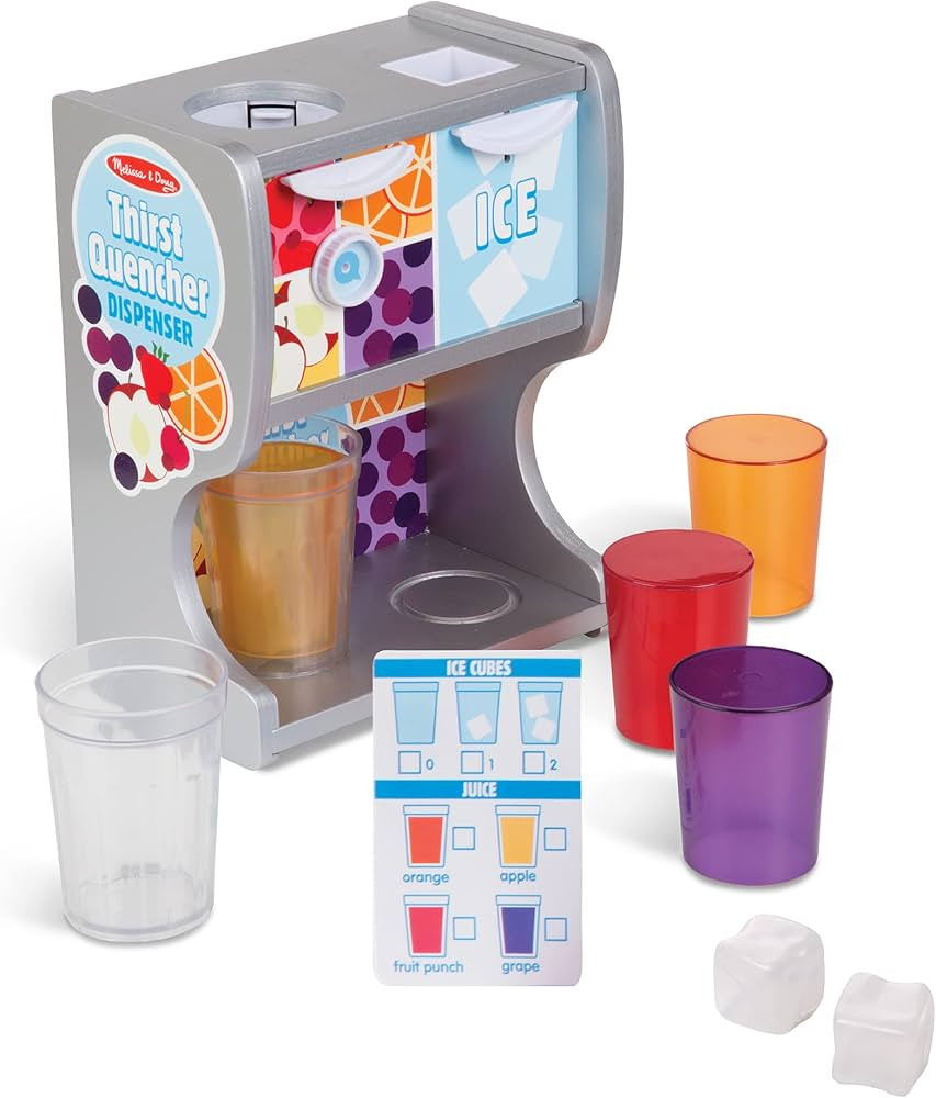 Melissa & Doug Wooden Thirst Quencher Drink Dispenser With Cups, Juice Inserts, Ice Cubes - Prete... | Amazon (US)