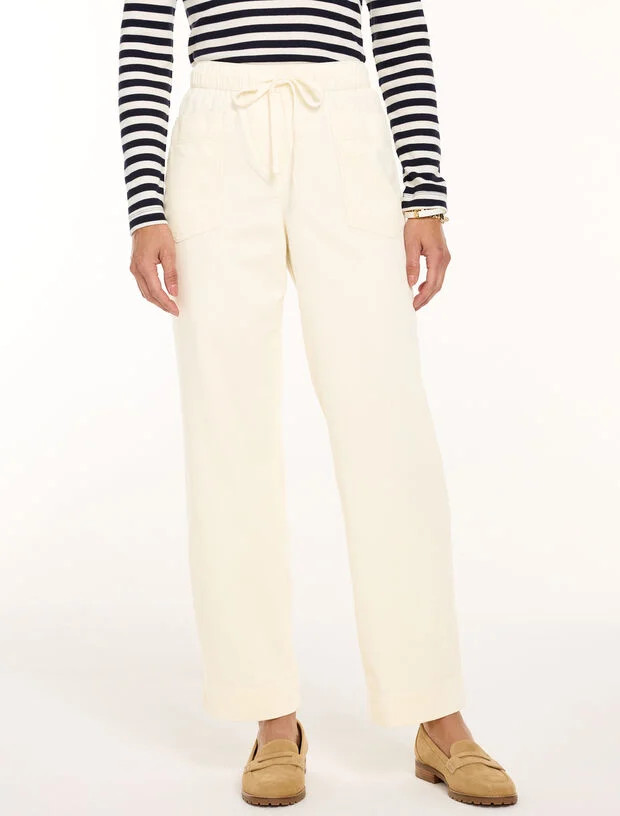 Corduroy Straight Leg Pull-on Pants | Talbots