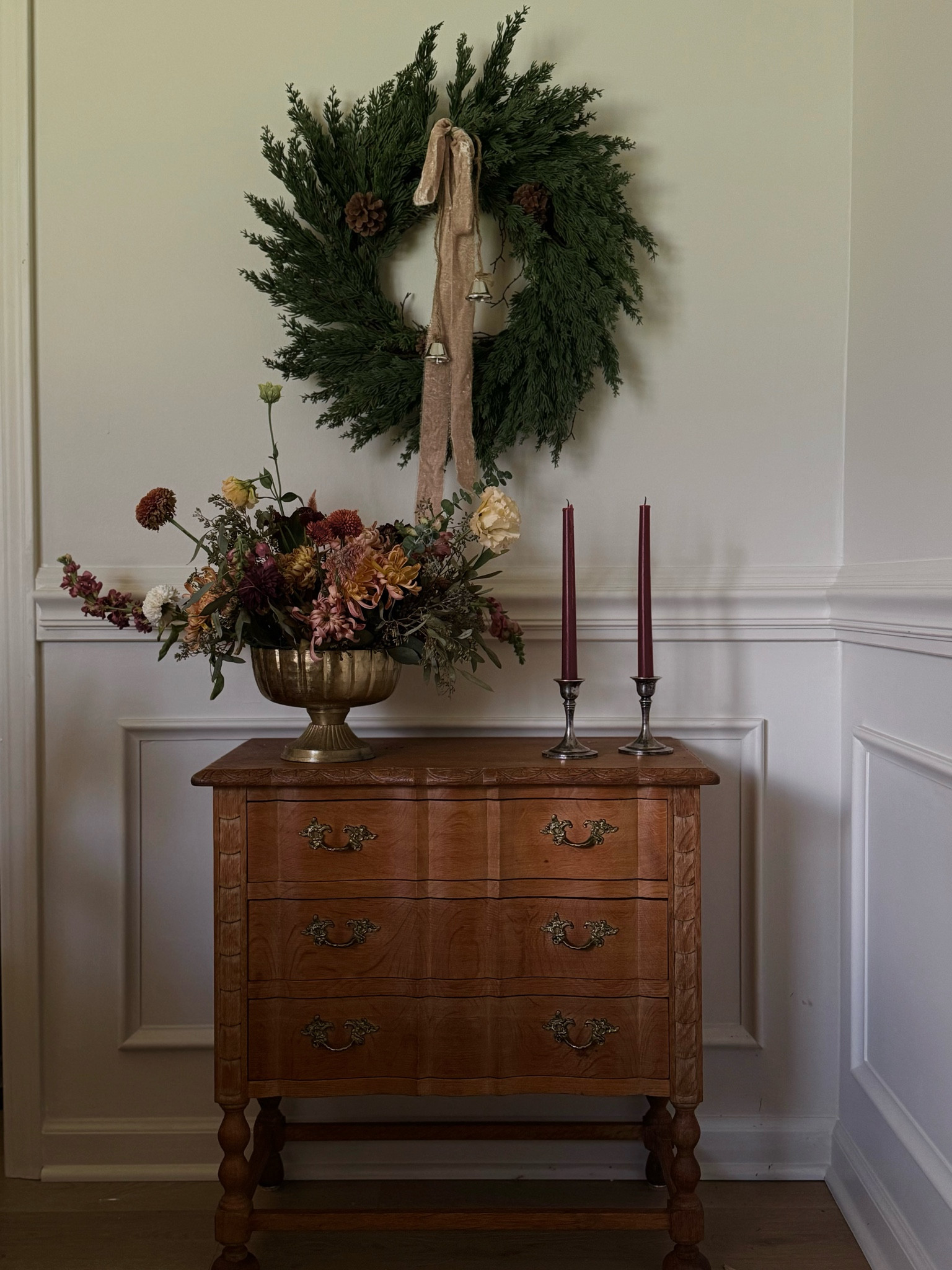 Holiday decor Christmas wreath in my dining room

#LTKSeasonal #LTKHoliday #LTKHome