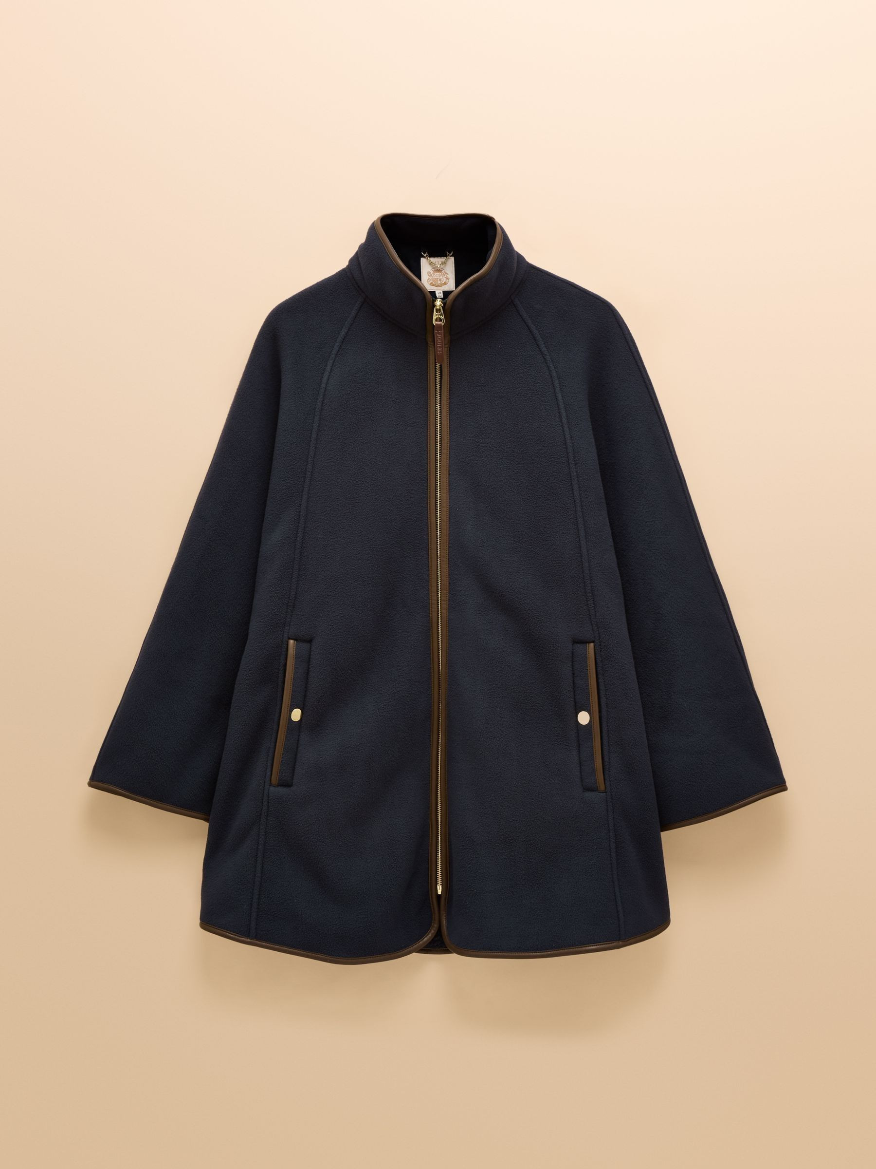 Heritage Navy Fleece Longline Cape | Joules | Joules