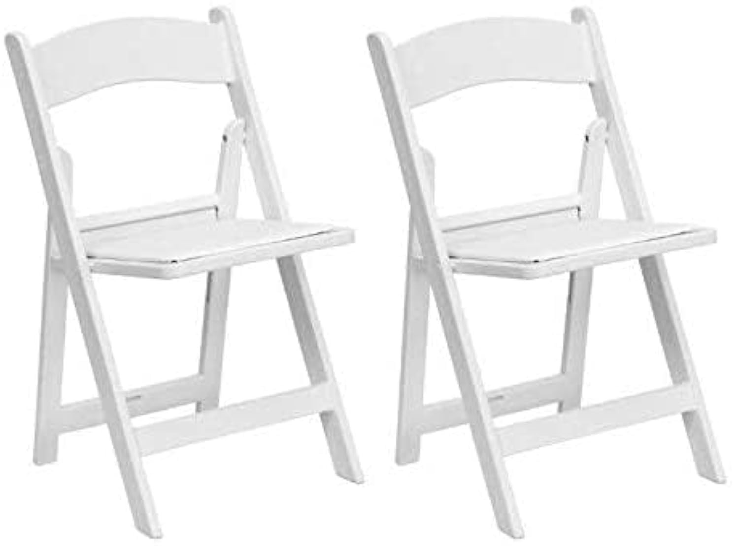 TentandTable White Resin Folding Chairs - Set of 2 Lightweight Stackable Chairs with Padded Seats... | Amazon (US)
