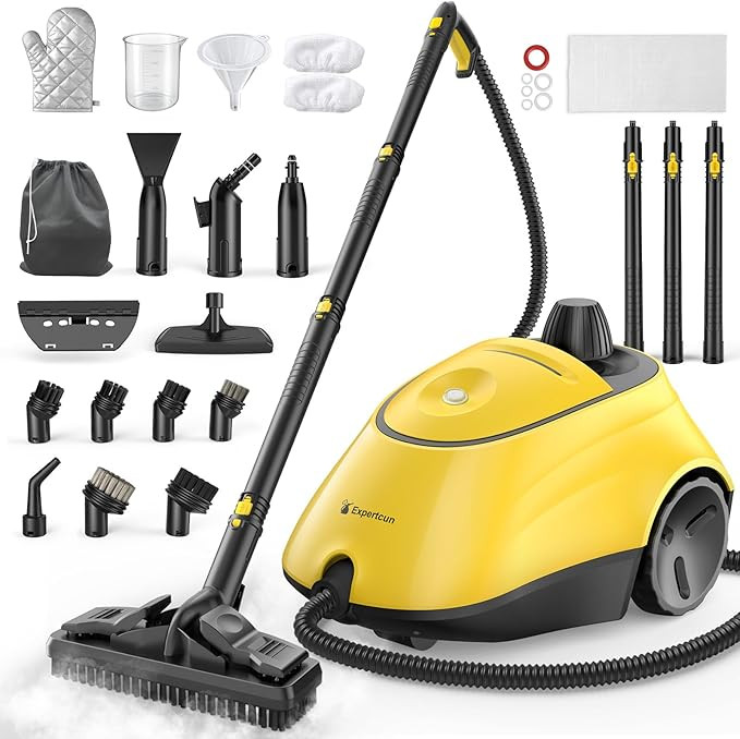 Heavy Duty Steam Cleaner, 1500W High-Temperature Mop with 26 Accessories, 1.4L Portable Tank, Che... | Amazon (US)