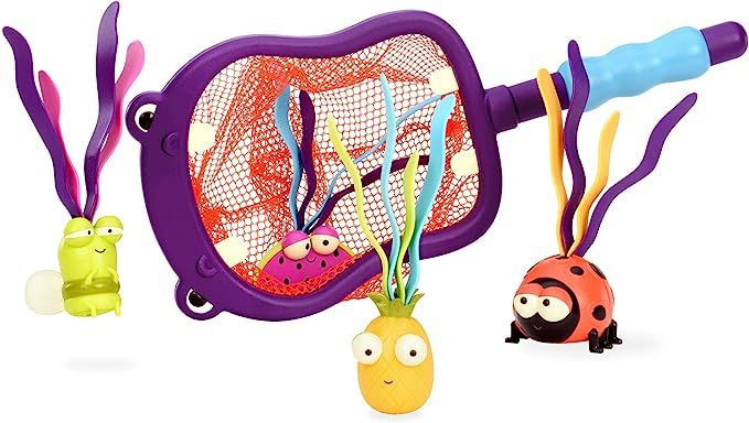 B. toys by Battat B. toys – Hippo Scoop-A-Diving Pool Toys - 1 Hippo Net & 4 Water Toys for Kid... | Amazon (US)