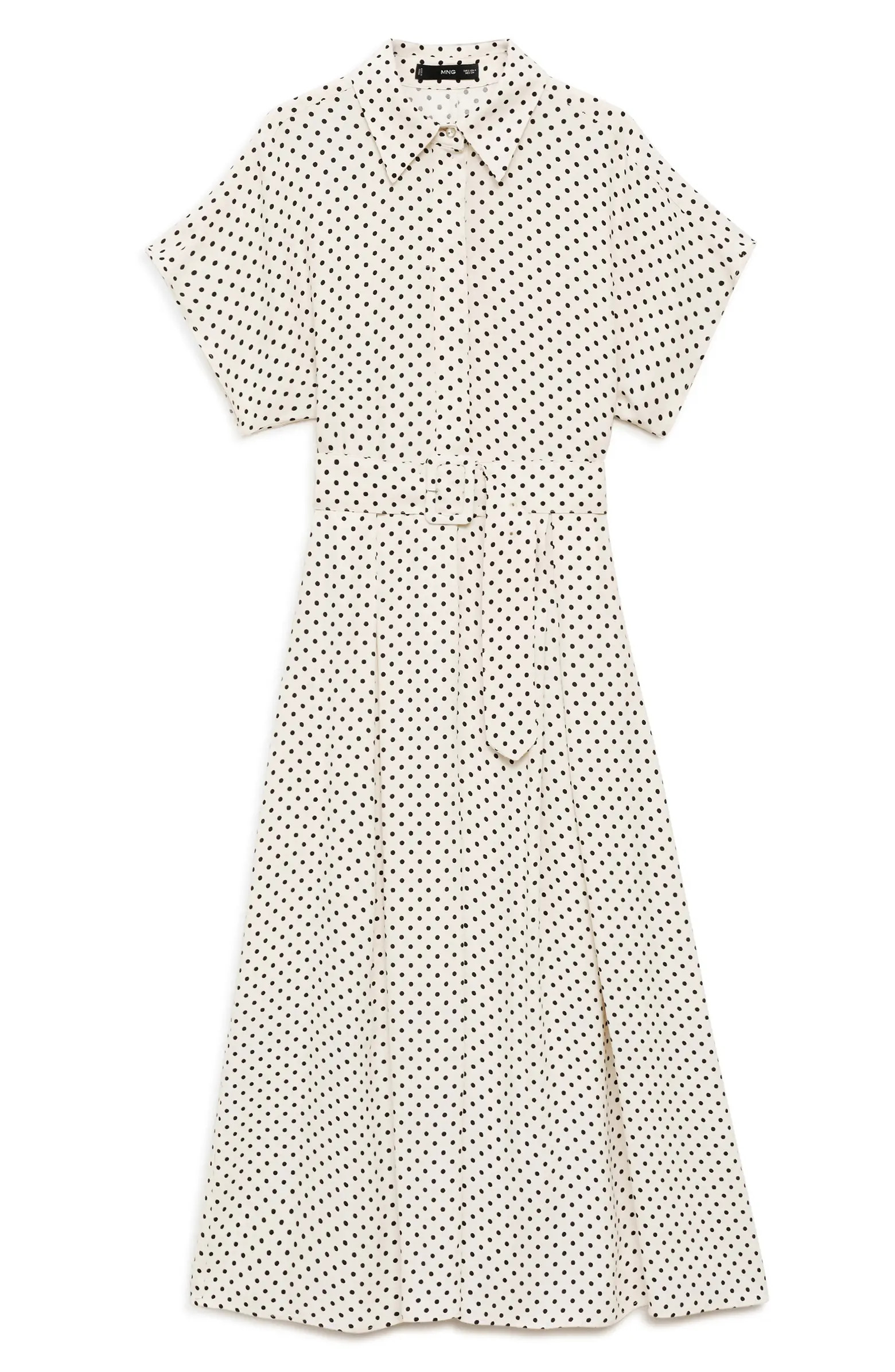 MANGO Adela Polka Dot Belted Shirtdress | Nordstrom | Nordstrom
