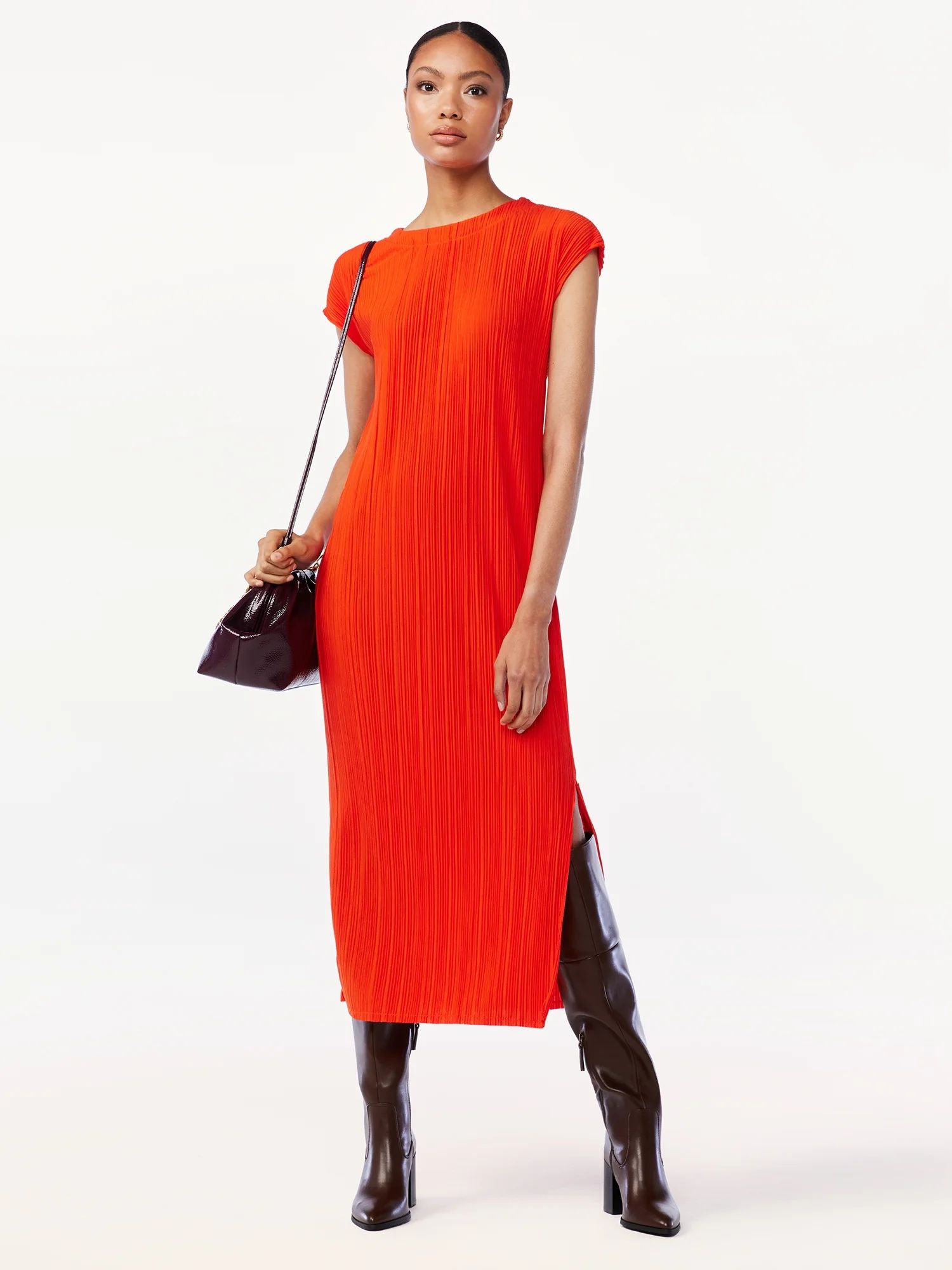 Scoop Women's Midi Dress with Dolman Sleeves - Walmart.com | Walmart (US)