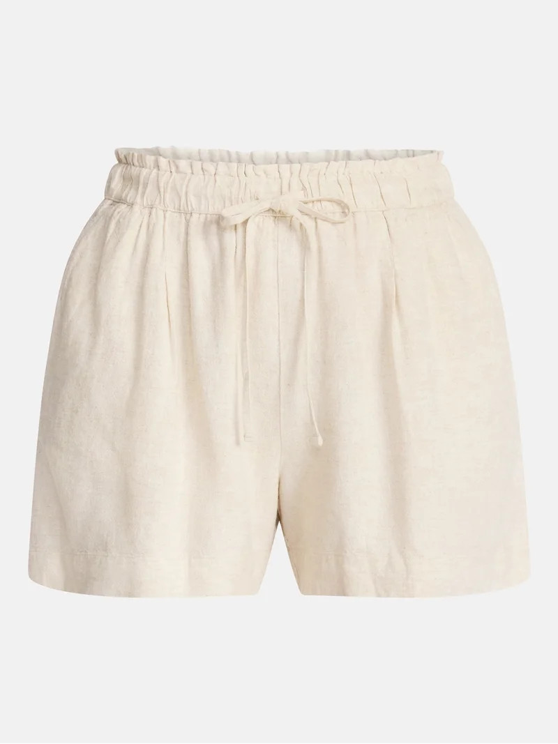 Time and Tru Women's Linen Blend Shorts, Sizes XS-XXXL | Walmart (US)