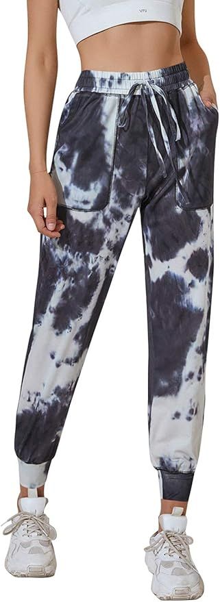 Blooming Jelly Womens Tie Dye Sweatpants with Pockets High Waisted Drawstring Elastic Waist Jogge... | Amazon (US)