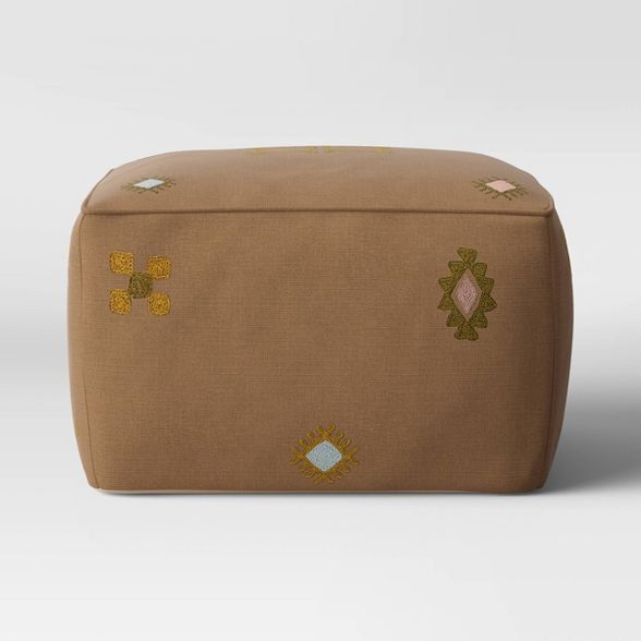 Palmeri Cactus Silk Embroidered Moroccan Inspired Pouf - Opalhouse™ | Target