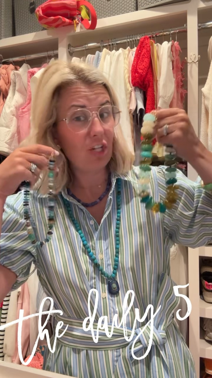 Daily 5…#3…Necklaces! Sharing several of my current favorites that I’ve been wearing on repeat. Loving the blues & green!

#LTKdayinmylife #LTKmomlife #LTKstorytime