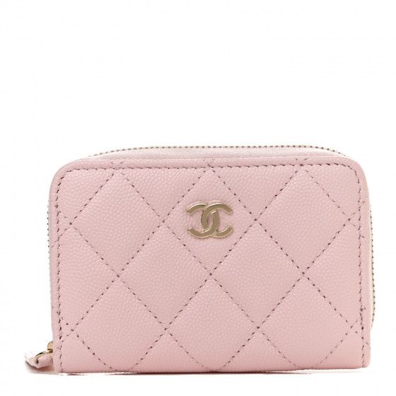 CHANEL Caviar Quilted Zip Coin Purse Wallet Pink | FASHIONPHILE | Fashionphile