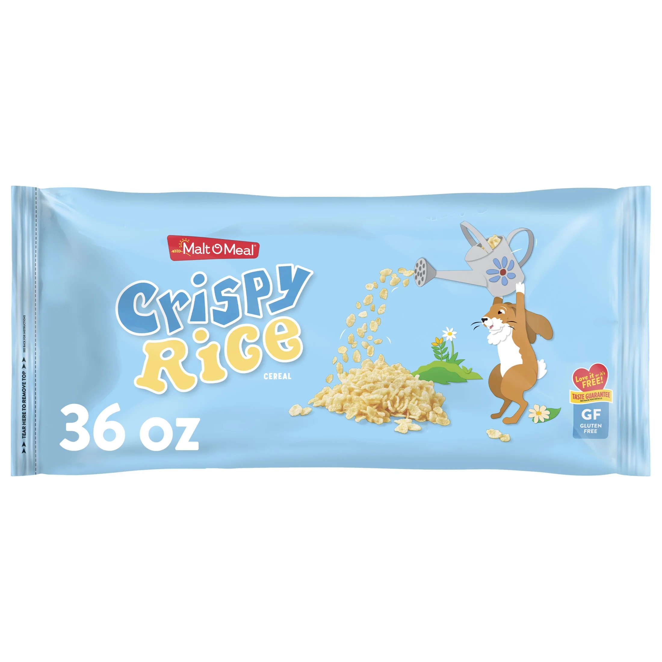 Malt-O-Meal Crispy Rice Cereal, Gluten Free Breakfast Cereal, Crunchy 36 oz Resealable Bag | Walmart (US)