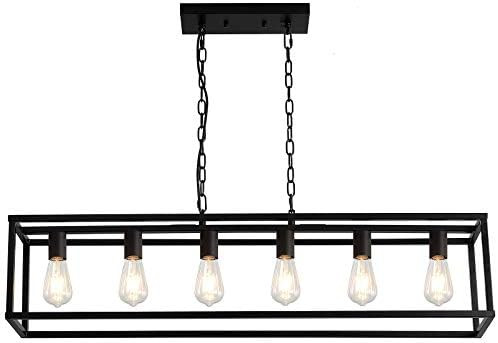 Amazon.com: LIGOTFIRE Dining Room Light,Island Lights for Kitchen Modern Chandeliers Rectangle Bl... | Amazon (US)