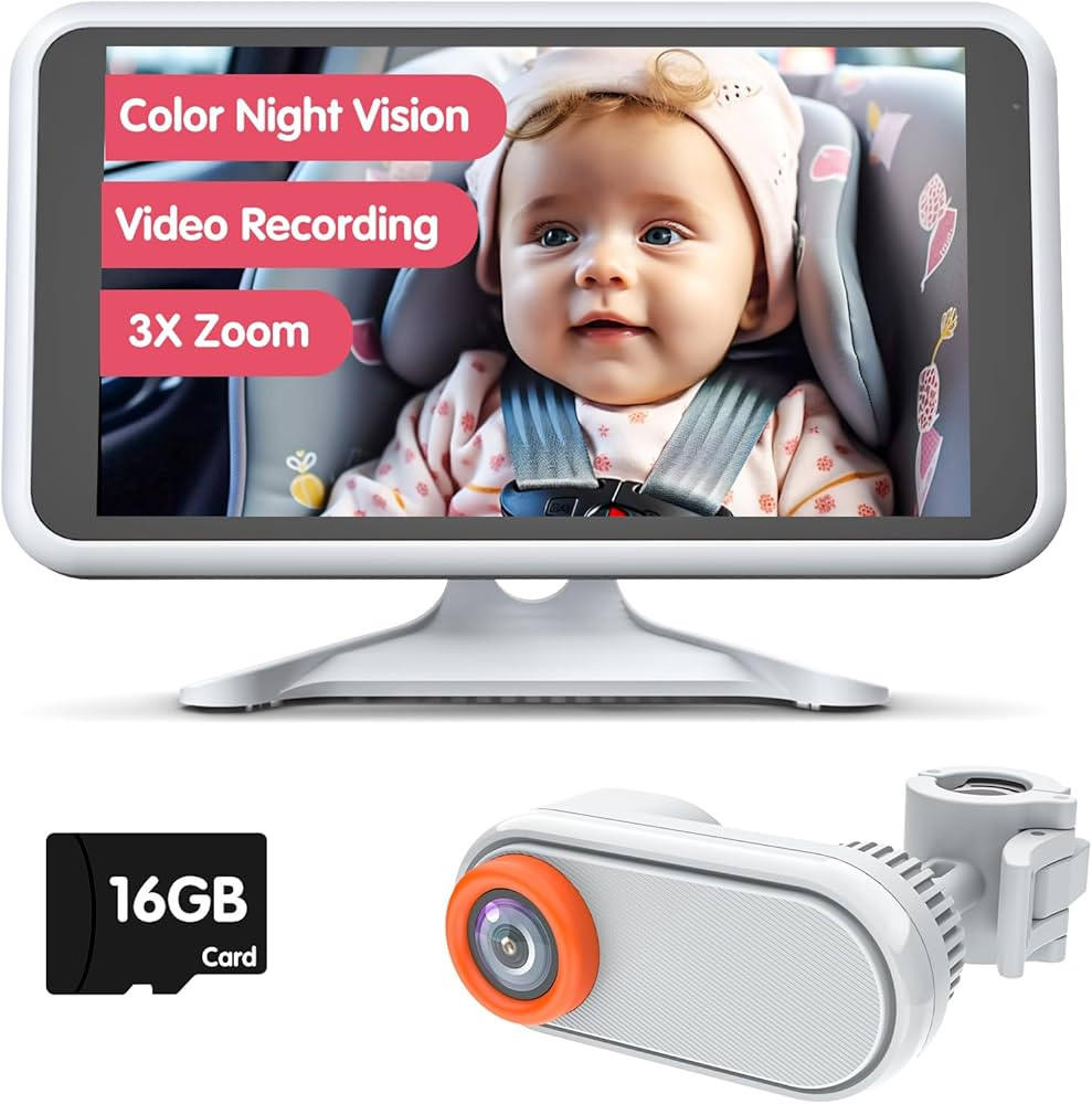 Baby Car Camera Color Night Vision Car Camera for Baby Video Recording 3X Zoom 5.2'' Baby Camera ... | Amazon (US)