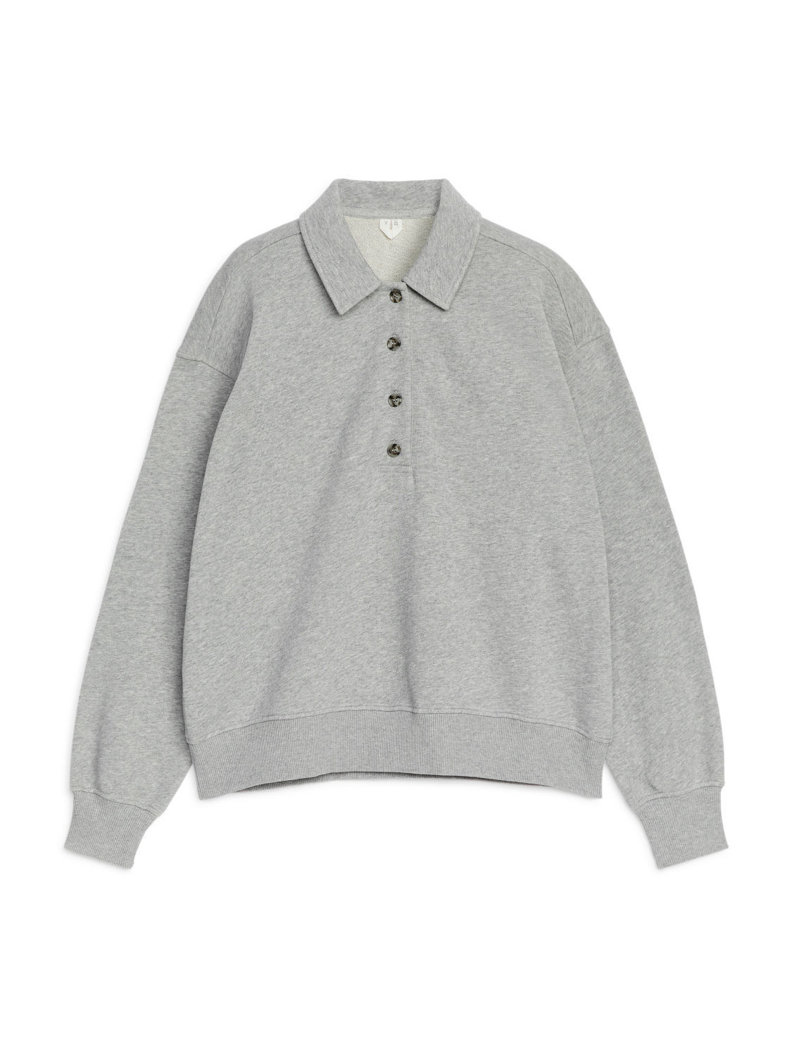 French Terry Polo Shirt - Grey | ARKET (US&UK)