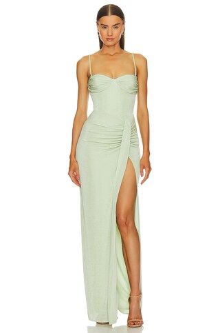 Katie May Chaka Gown in Sage from Revolve.com | Revolve Clothing (Global)