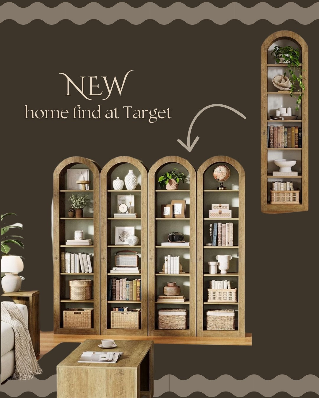 Built-in bookshelf look without the custom price 🤍
These Target Hearth & Hand™ arched bookshelves can be stacked together or used separately to create a custom, built-in style anywhere in your home. The warm wood finish, arched design, and open shelving make them perfect for styling books, baskets, and decor in living rooms, dining rooms, offices, or entryways.

If you’re searching for arched bookshelves, modular shelving, Target built-in bookshelf dupe, or budget-friendly storage, these new Hearth & Hand™ finds from Target are such a good find.


#LTKOver40 #LTKHome #LTKSeasonal