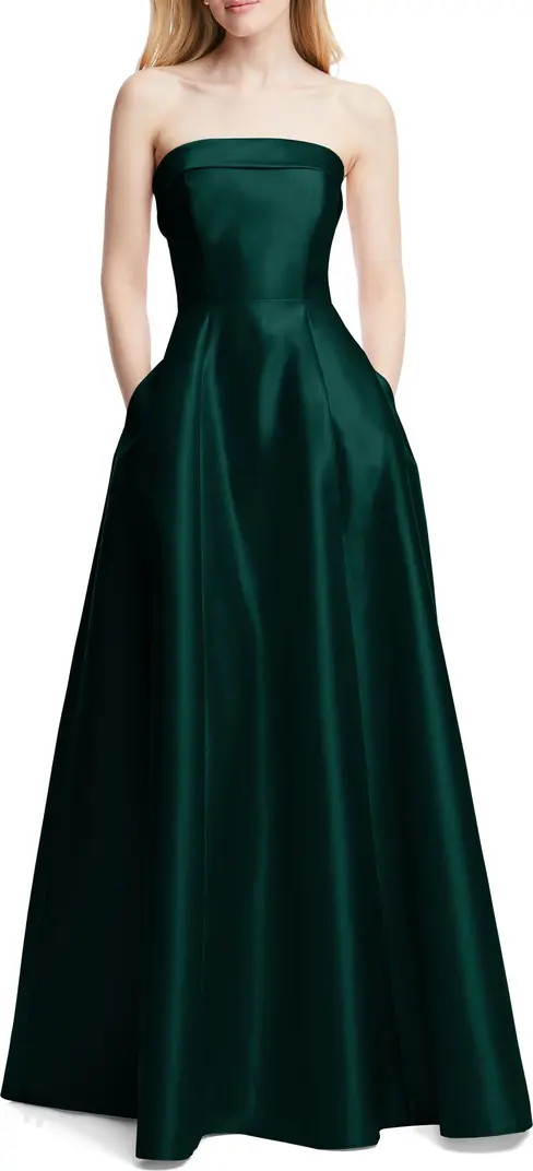 Strapless Cuff Satin Gown | Nordstrom