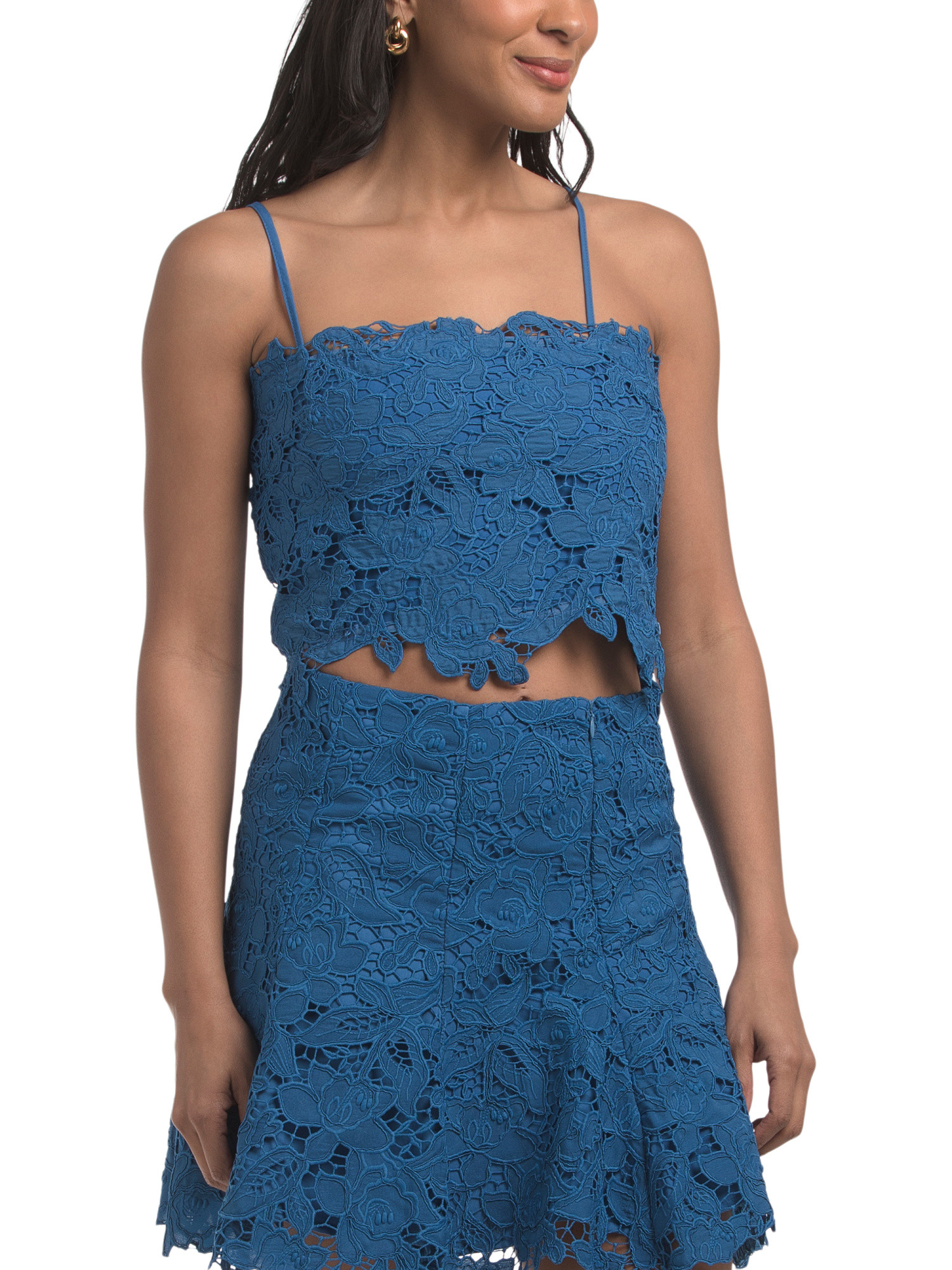 Lace Cropped Fitted Top | TJ Maxx