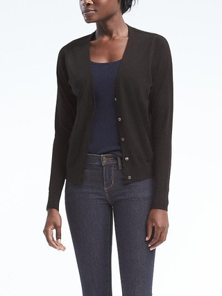 Banana Republic Womens Silk Cashmere Cardigan Black Size M | Banana Republic US