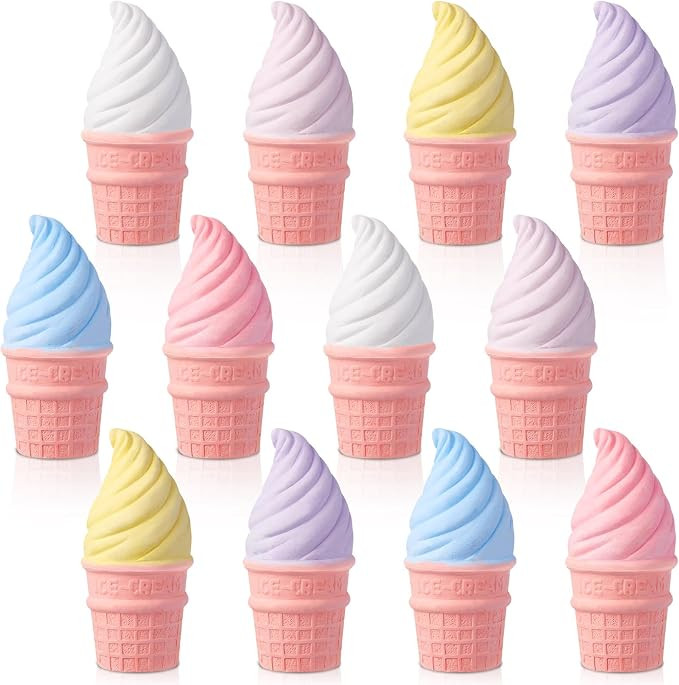 12 Pcs Non-toxic Ice Cream Sidewalk Chalk Set (6 Colors) - Back to School Supplies - Washable Par... | Amazon (US)