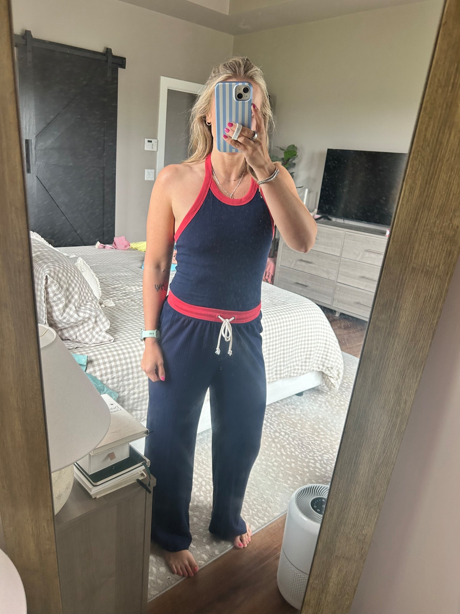 New @Target set - smalls in both, both feel like they run TTS but if between sizes you could definitely go down 1 in the pants! 

#LTKmomlife #LTKSaleAlert #LTKootd