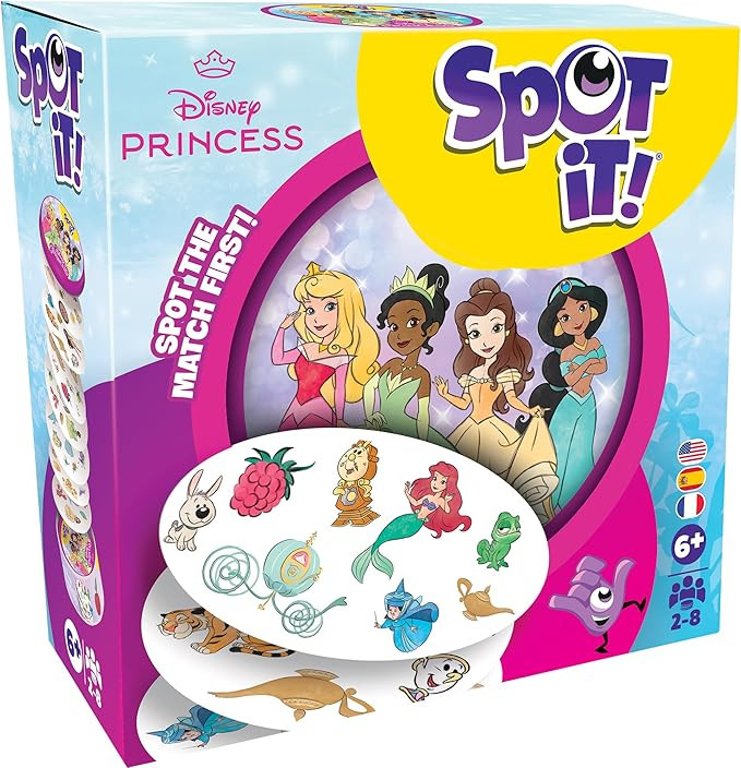 Spot It! Disney Princess Card Game (2024 Refresh) - Eco-Sleeve Edition, 5-in-1 Visual Perception ... | Amazon (US)