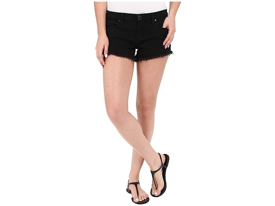 Blank NYC Solid Gold Cut Off Short in Black (Black) Women's Shorts | 6pm