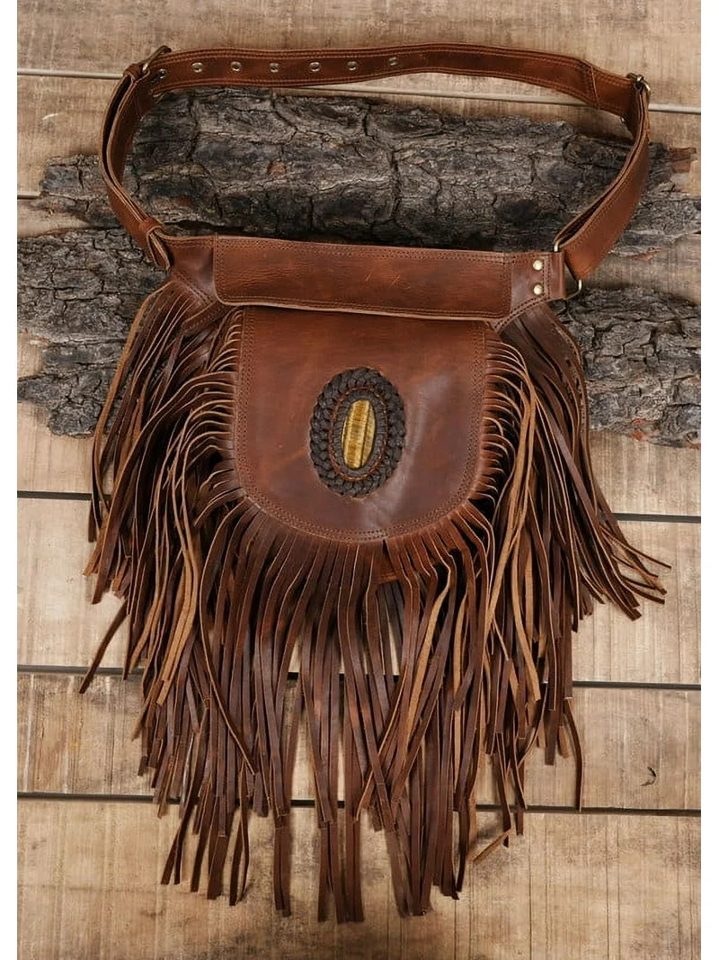 Fringed Leather Waist Belt with Concho. | Walmart (US)